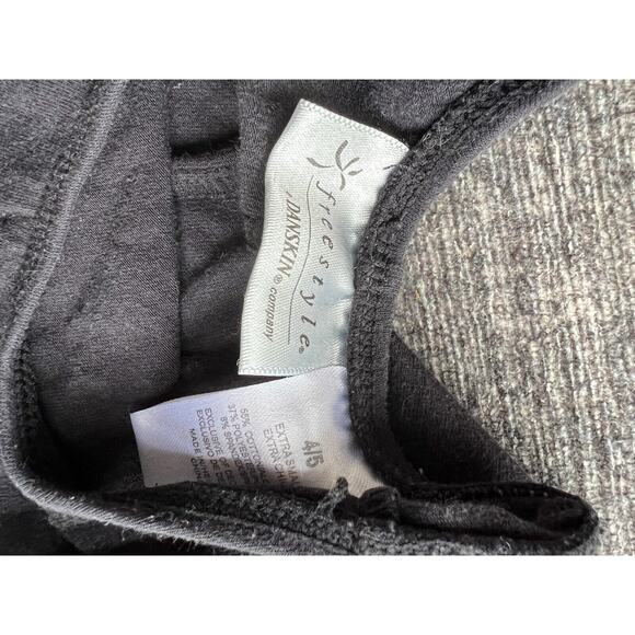 used GIRLS FREESTYLE DANSKIN BLACK LEOTARD BODYSUIT SIZE 4 5 - Picture 2 of 4